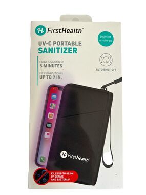 FirstHealth UV Smartphone Sanitizer Pouch NIB up to 7" Phone